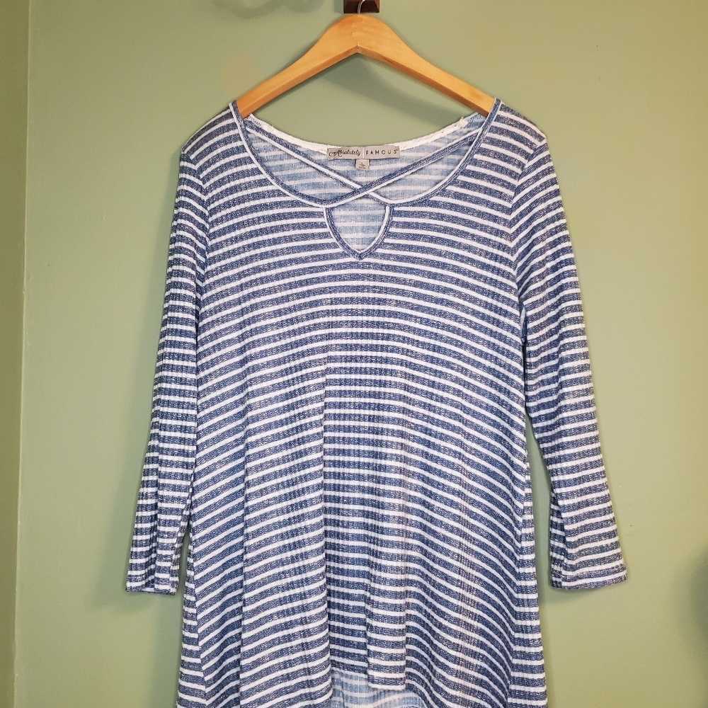 Absolutely Famous- Striped Tunic Top  😍